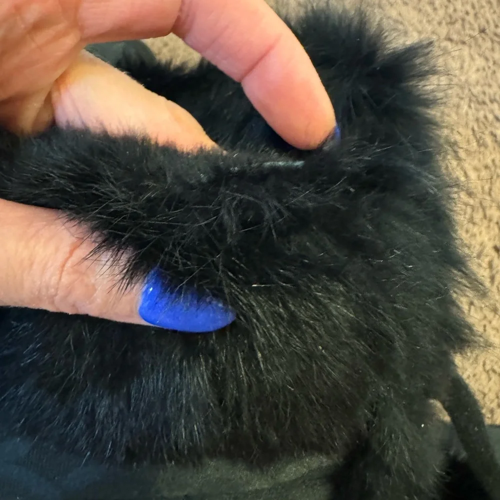 COACH Jennie Rabbit Fur Trim Monogram Snow Boots Black Size 9 - Picture 12 of 16